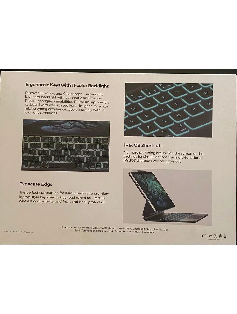 Typecase Edge Keyboard Case for iPad Pro 11”(M32025/M2 2024) Black